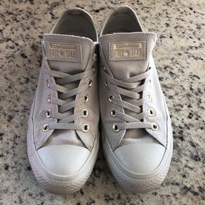 Grey w/gold accent Converse Sneakers LIKE NEW